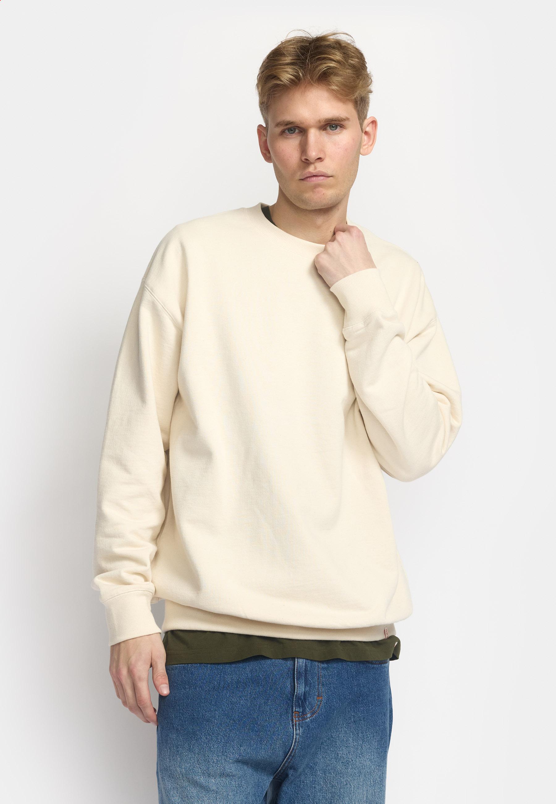 Revolution Offwhite Loose Crewneck Sweatshirt Pullover Herren naturweiss